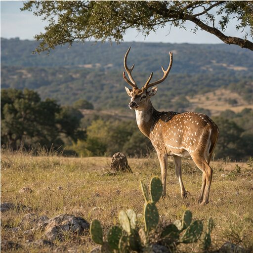 Axis deer on a Texas hill-country ranch